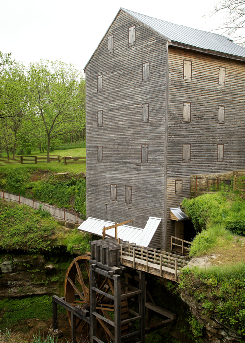 Rock Mill Covered Bridge and Mill on a sunny day